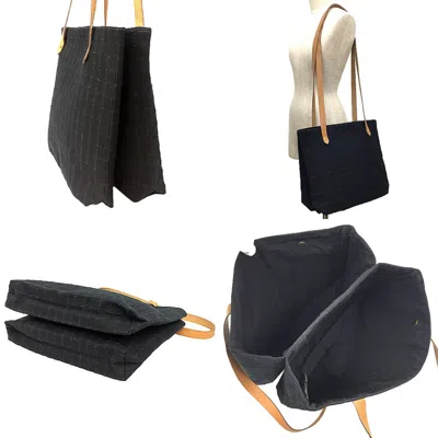 Pre-owned Hermes Black Canvas Leather Tote Bag ()