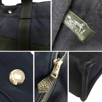 Pre-owned Hermes Black Navy Canvas Tote Bag ()