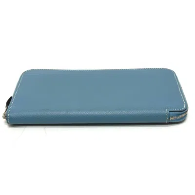 Pre-owned Hermes Blue Jean Epsom Leather Long Wallet (bi-fold) ()