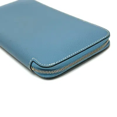 Pre-owned Hermes Blue Jean Epsom Leather Long Wallet (bi-fold) ()