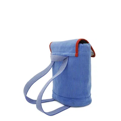 Pre-owned Hermes Blue Red Color Canvas Backpack ()