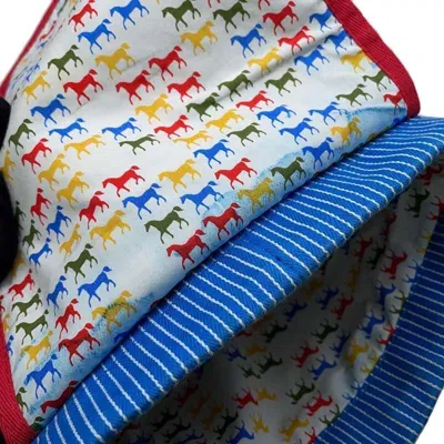 Pre-owned Hermes Blue Red Color Canvas Backpack ()