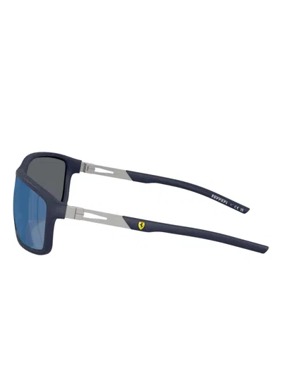 Scuderia Ferrari Rectangle-frame Sunglasses In Blue