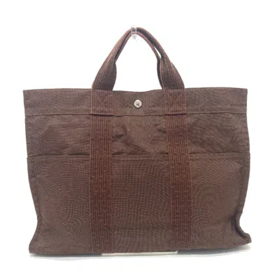 Pre-owned Hermes Brown Canvas Handbag Tote Bag ()