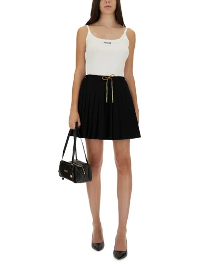 Versace Cotton Skirt In Black