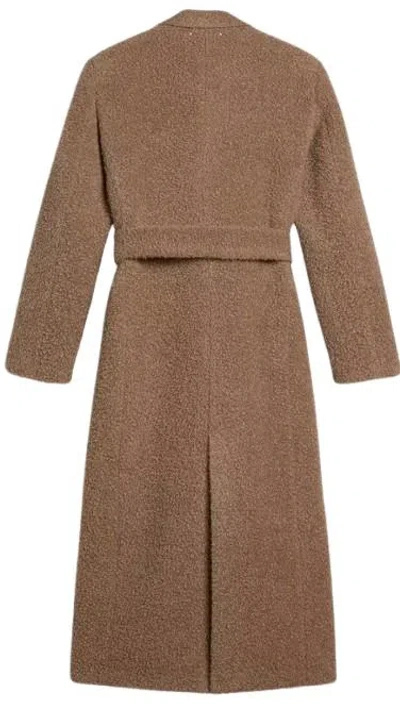 Golden Goose Journey Ws Double Breasted Coat With Detachable Belt Casentino Wool In Brown