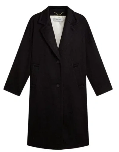 Golden Goose Single-breasted Welt-pocket Coat In Black