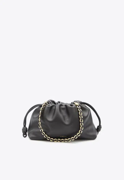 Loewe Medium Flamenco Leather Pouch Bag In Black