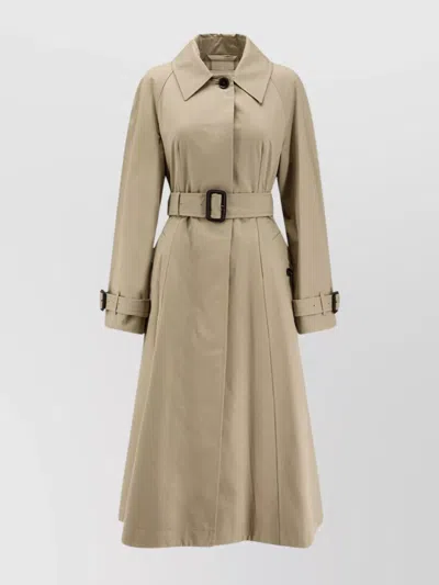 Burberry Cotton Trench Coat Adjustable Waistband In Neutral