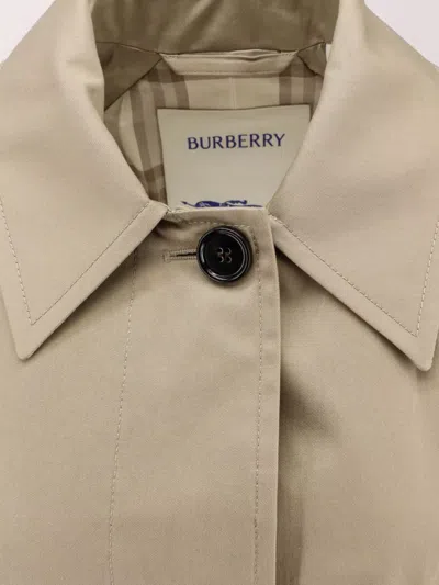 Burberry Cotton Trench Coat Adjustable Waistband In Neutral