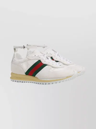 Gucci Motion Sneaker With Adjustable Ankle Strap In White
