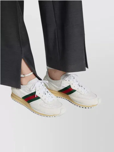 Gucci Motion Sneaker With Adjustable Ankle Strap In White