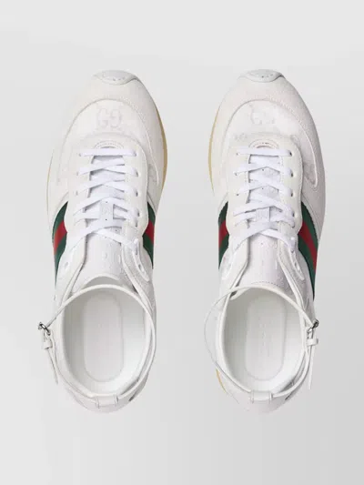 Gucci Motion Sneaker With Adjustable Ankle Strap In White