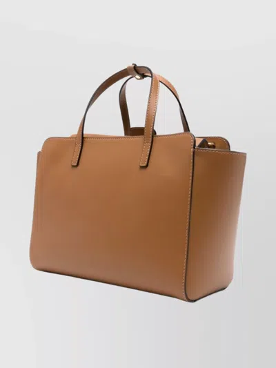 Hidesins Medium Leather Tote Adjustable Strap In Brown