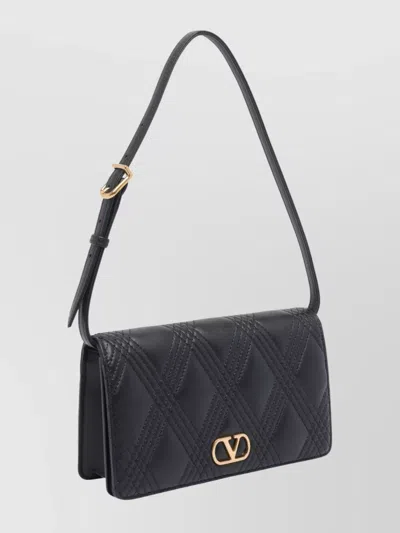 Valentino Quiltie 67 Mini Shoulder Bag In Quilted Nappa In Black