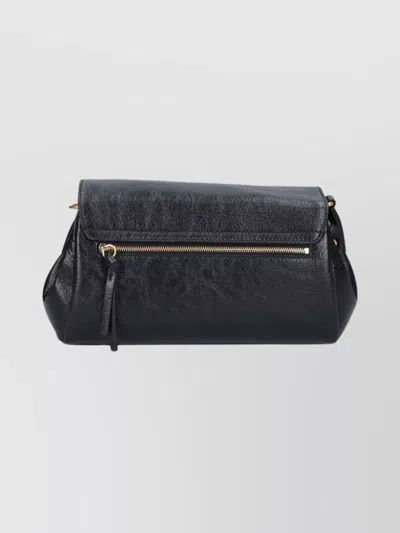 Dries Van Noten Textured Leather Shoulder Bag With Gold-tone Buckle Closure