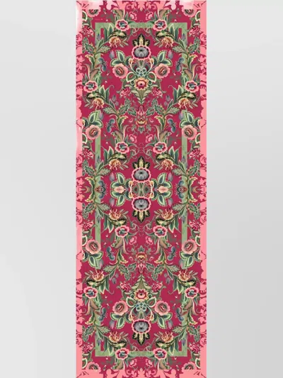 Etro Floral Lightweight Rectangular Scarf Soft Texture In Pink