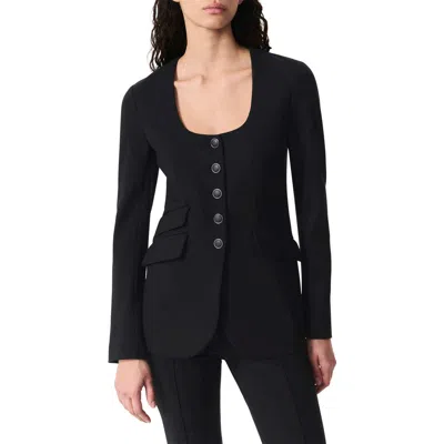 Rag & Bone Roslyn Ponte U-neck Blazer In Black