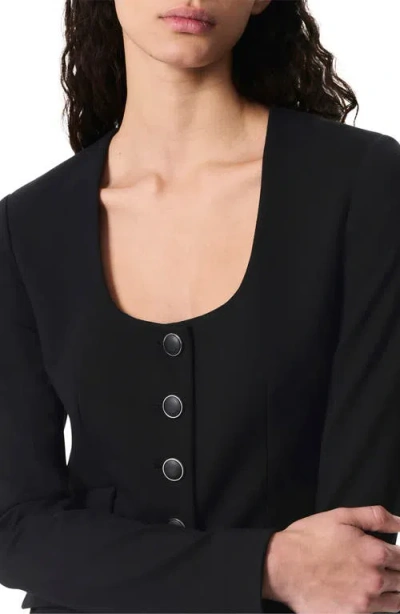 Rag & Bone Roslyn Ponte U-neck Blazer In Black