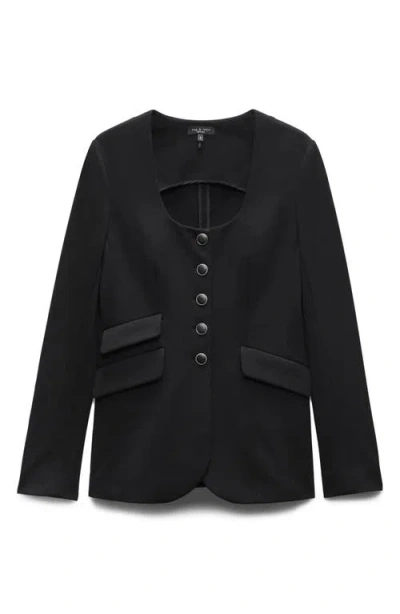Rag & Bone Roslyn Ponte U-neck Blazer In Black