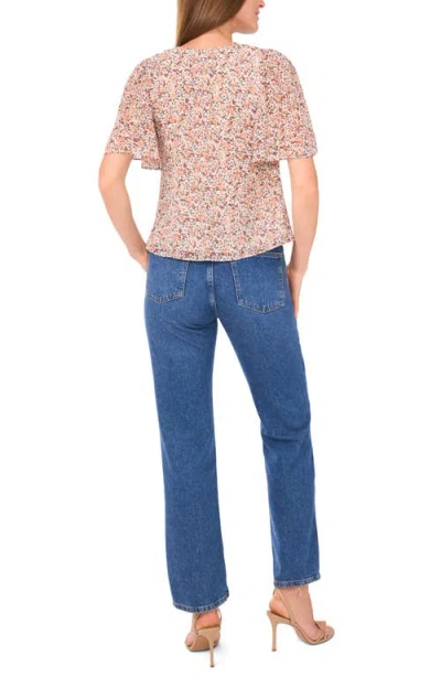 1.state Floral Flutter Sleeve Top In Multi