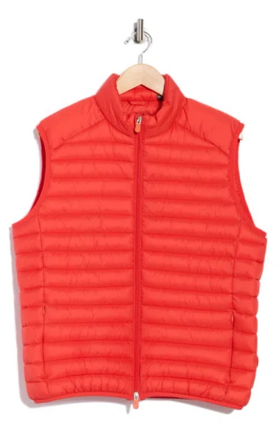 Save The Duck Remo Water Resistant Packable Puffer Vest In Red