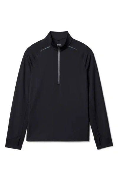Rhone Thermal Run 1/2 Zip Pullover In Black