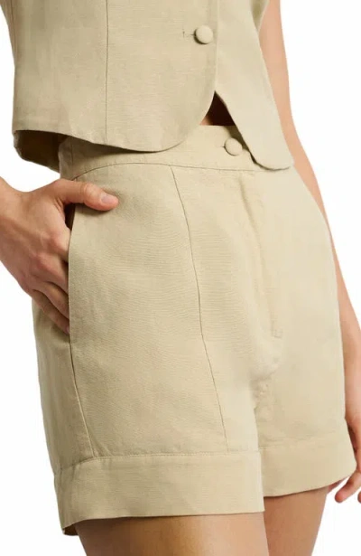 Onia Air Linen Trouser Shorts In Green
