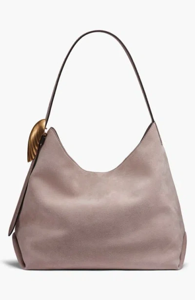 Donna Karan New York Georgette Suede Shoulder In Gray