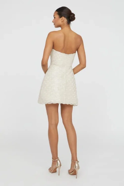 Theia Amanda Beaded Mini Dress In Crystal In White
