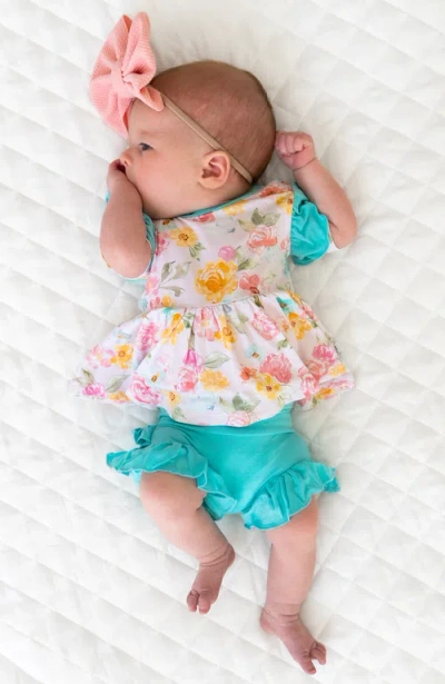 Laree + Co Kayelee Floral Peplum + Bummie Set In Multi