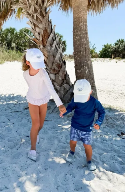 Bits & Bows Tennis Rackets Twill Bow Baseball Hat In White