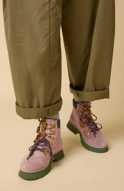 Charlotte Stone Tyler Lace-up Lug Sole Boot In Multi