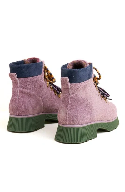 Charlotte Stone Tyler Lace-up Lug Sole Boot In Multi