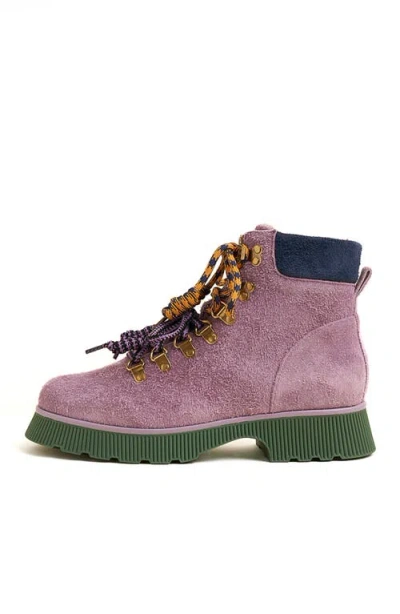 Charlotte Stone Tyler Lace-up Lug Sole Boot In Multi