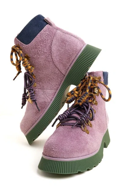 Charlotte Stone Tyler Lace-up Lug Sole Boot In Multi