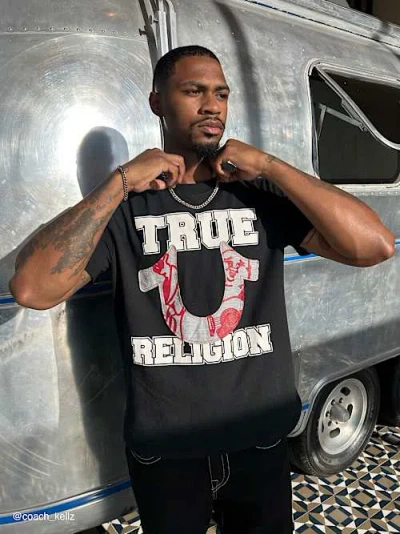 True Religion Men's Terry Horseshoe Appliqué T-shirt In Black