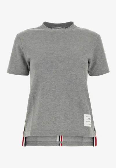 Thom Browne Classic Loopback Pique T-shirt In Gray