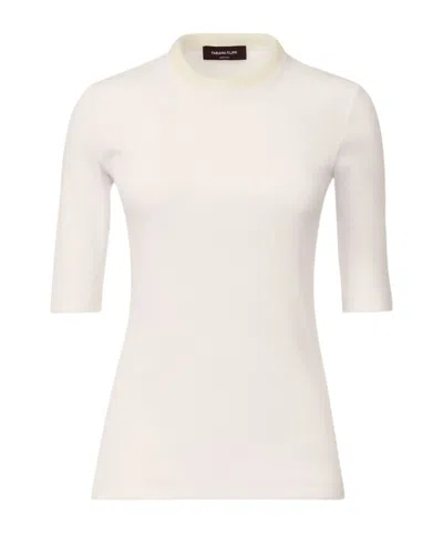Fabiana Filippi Fitted Cotton Top Ribbed Texture In White