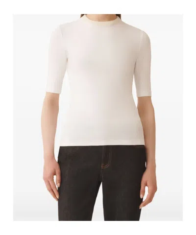 Fabiana Filippi Fitted Cotton Top Ribbed Texture In White
