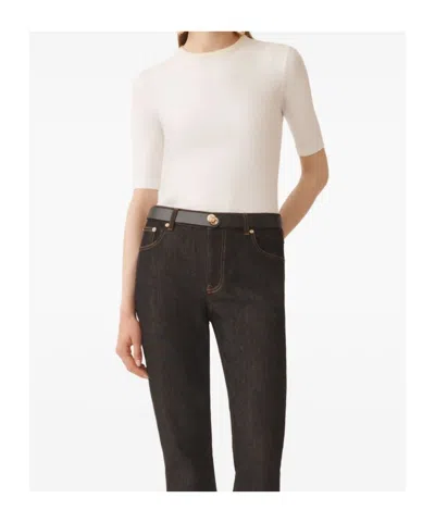 Fabiana Filippi Fitted Cotton Top Ribbed Texture In White