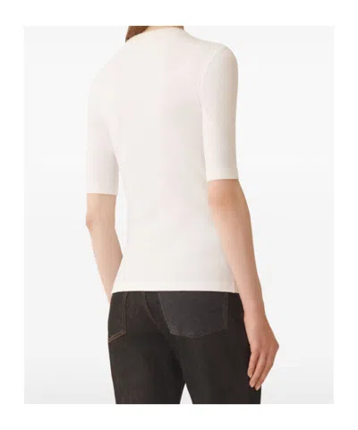 Fabiana Filippi Fitted Cotton Top Ribbed Texture In White