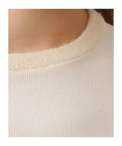 Fabiana Filippi Fitted Cotton Top Ribbed Texture In White