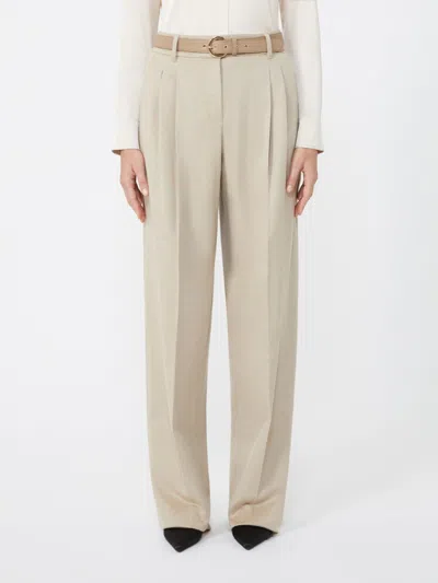 Max Mara Studio Entrata Trouser Beige In Neutral