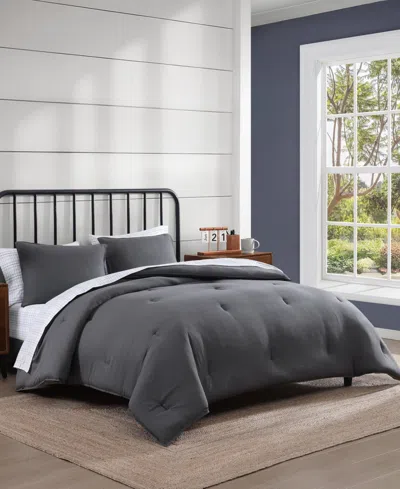 Tommy Hilfiger Solid Microfiber 7-pc. Comforter Set, Full/queen In Gray