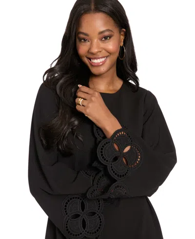 London Times A-line Dress In Black