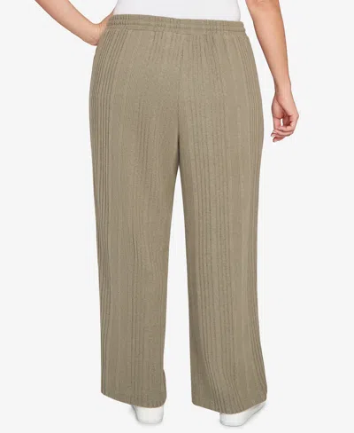 Hearts Of Palm Womens Plus Straight Mid Rise Pull-on Pant In Brown