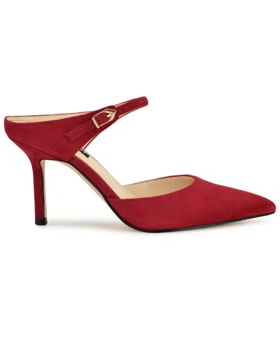 Nine West Danela Pointed Toe Mule In Red