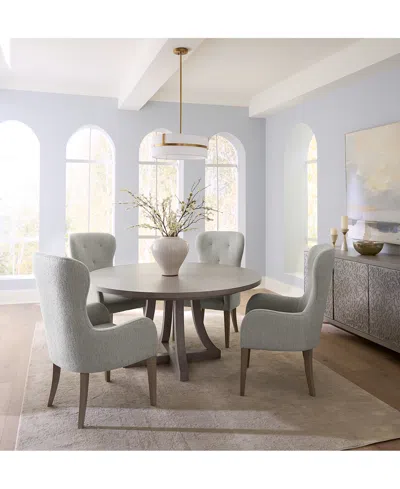 Bernhardt Cornelia 5-pc. Dining Set (round Table & 4 Tufted Arm Chairs) In Neutral