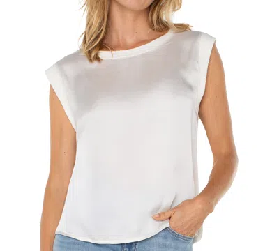 Liverpool Los Angeles Sleeveless Woven Top In Whipped Cream